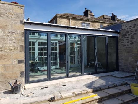 grey bifold door