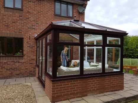 rosewood on white diy conservatory